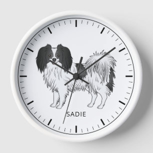 Horloge Phalène Noir Et Blanc Avec Nom Personnalisé