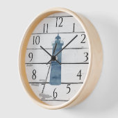 Horloge Phare bleu marine Décor rustique (Angle)