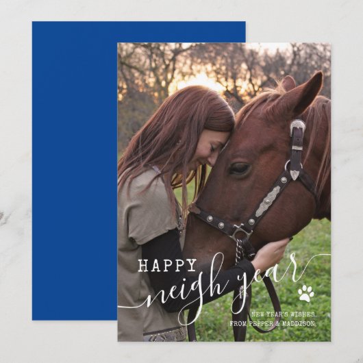 Horloge photo Carte de vacances Nouvel An (Devant / Derrière)