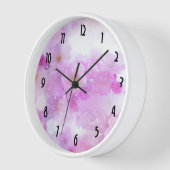 Horloge Photo de fleurs de cerisier rose (Angle)