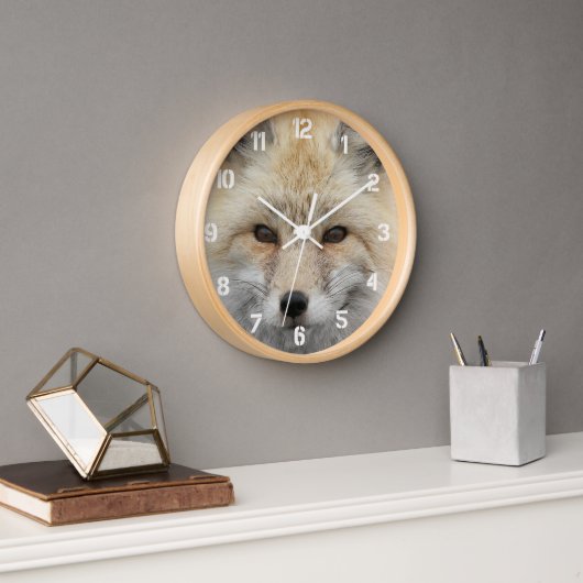 Horloge Photo de la faune de Red Fox (Bureau)
