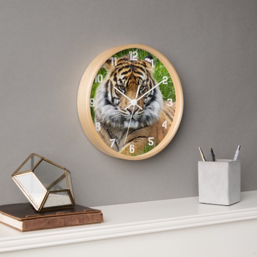 Horloge Photo de la faune du tigre de Sumatran (Bureau)