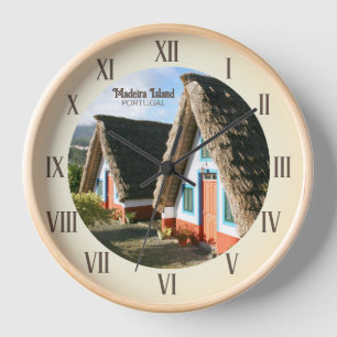 Horloge Photo de l'île de Madère avec Maisons Typiques, Po