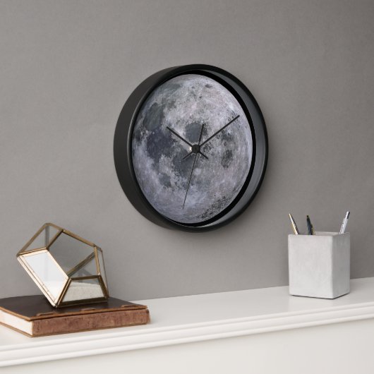 Horloge Photo de lune grise (Bureau)