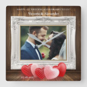 Horloge photo élégante pour le 1er anniversaire de (Recto)