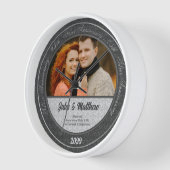 Horloge Photo et nom de 25e anniversaire de mariage (Angle)