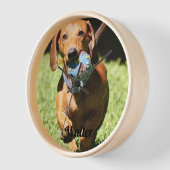 Horloge Photo et texte personnalisés (Angle)