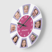 Horloge photo familiale personnalisée (Angle)