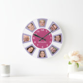 Horloge photo familiale personnalisée (Maison)