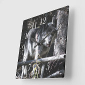 Horloge photo Gray Wolf & Forest (Angle)