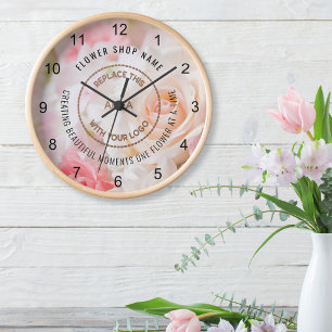Horloge Photo Overlay Logo Citation Florist Flower Shop
