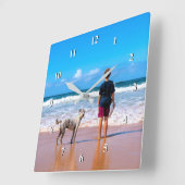 Horloge Photo Personnalisée - Votre Conception Été (Angle)