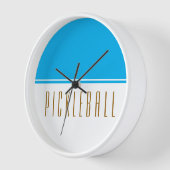 Horloge PICKLEBALL Mod Ciel clair Bleu Bleu Couleur Bloc (Angle)