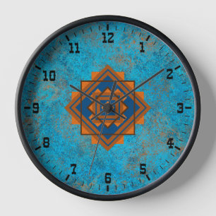 Horloge Pics de montagnes du Sud-Ouest Turquoise Vieil Oue