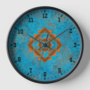 Horloge Pics de montagnes du Sud-Ouest Turquoise Vieil Oue