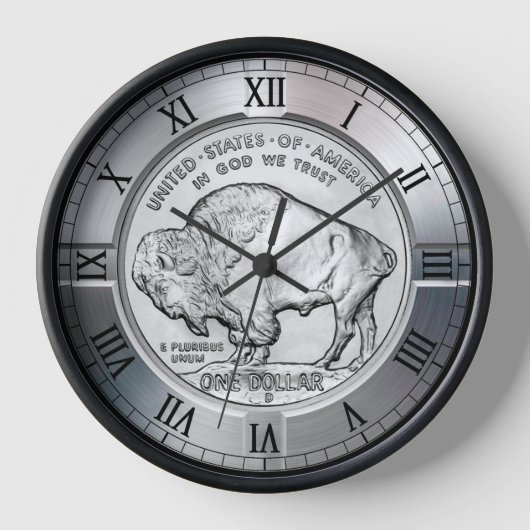 Horloge Pièce commémorative en argent du bison américain (Recto)