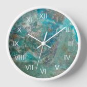 Horloge Pierre de Chrysocolla bleue avec chiffres romains  (Recto)