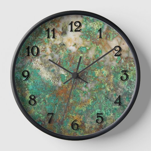 Horloge Pierre minérale Serpentine/Chrysocolla verte (Recto)