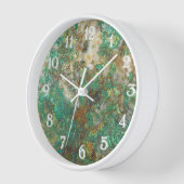 Horloge Pierre minérale Serpentine/Chrysocolla verte (Angle)