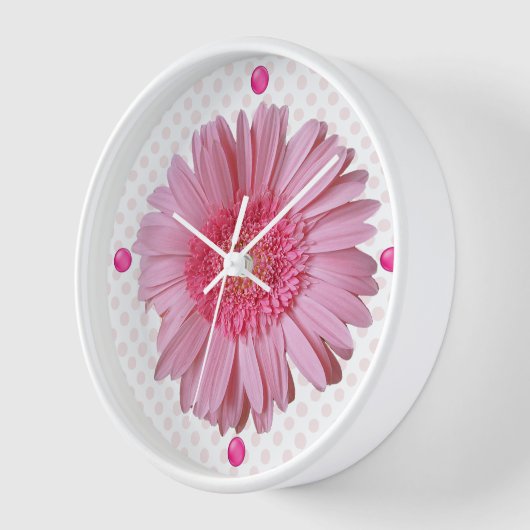 Horloge Pink Gerber Daisy (Angle)