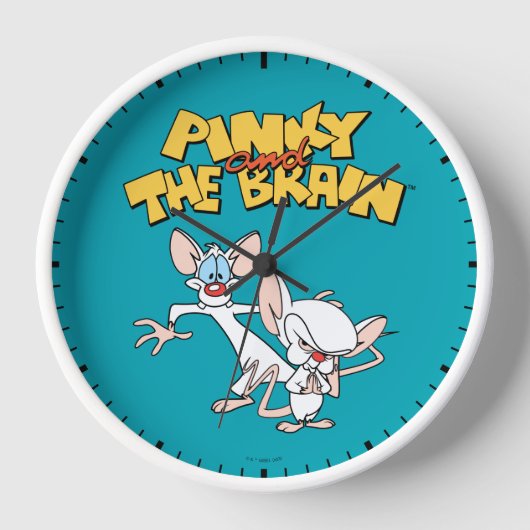 Horloge Pinky et le cerveau | Afficher le logo (Recto)