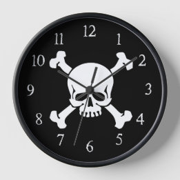 Horloge Pirate Flag, Skull and Crossbones, Jolly Rodger
