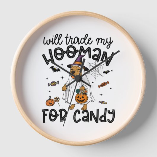 Horloge Pitpull Chien Halloween Ghost Éffrayant (Recto)