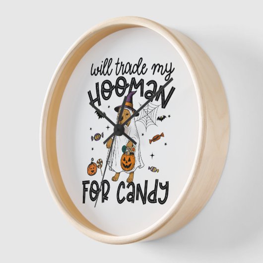 Horloge Pitpull Chien Halloween Ghost Éffrayant (Angle)