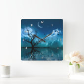 Horloge pittoresque de ciel nocturne de réflexions (Maison)