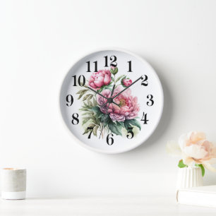 Horloge Pivoine