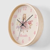 Horloge Pixie de jardin floral fée magique personnalisée (Angle)