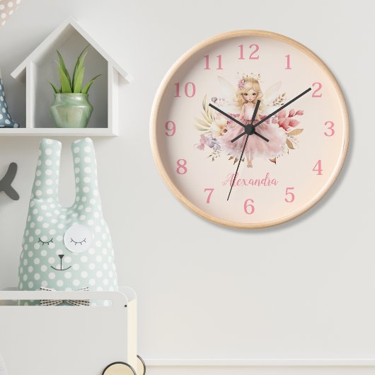 Horloge Pixie de jardin floral fée magique personnalisée