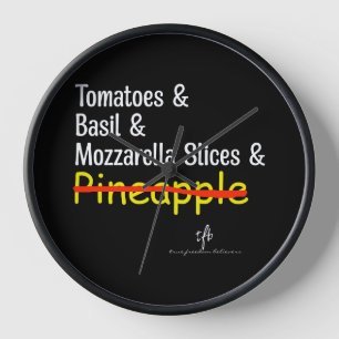 Horloge Pizza Margherita sans ananas