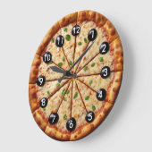 Horloge Pizza Noir - Restaurant Pizza Cuisine (Angle)