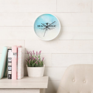 Horloge Plage de Watercolor Beachaholic