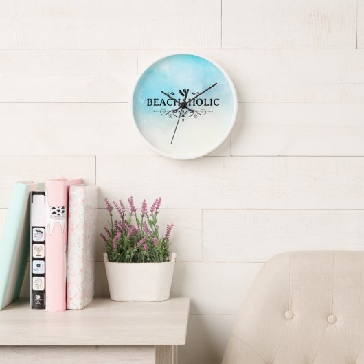 Horloge Plage de Watercolor Beachaholic (Salle de lecture)