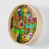 Horloge Plage tropicale d'été de Lever et Shine Temps des  (Angle)