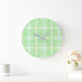 Horloge Plaid Bleu Et Vert Élégante (Maison)