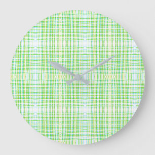 Horloge Plaid Bleu Et Vert Élégante