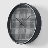 Horloge Plaid noir blanc gris (Angle)