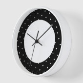 Horloge Plaisant Polka Noire Moderne Dotée Rim Extérieur S (Angle)