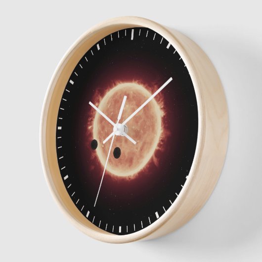 Horloge Planètes Transitant Red Nwarf Star Dans Trappist-1 (Angle)