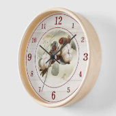 Horloge Plante de poule de coton (Angle)