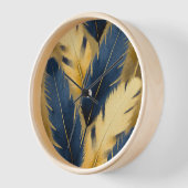 HORLOGE PLUME BLEU ET JAUNE (Angle)