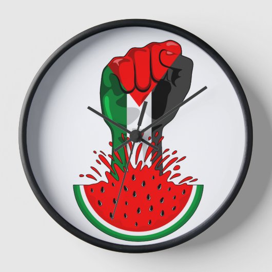 Horloge Poing de résistance palestinienne sur le symbole d (Recto)