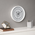 Horloge Pointe minimaliste moderne Cercle géométrique Gris<br><div class="desc">Un motif moderne et géométrique à l'ambiance boho. Les points individuels sont dans un motif circulaire. Pour modifier la couleur : cliquez sur la personnaliser ou la zone de conception avancée, puis choisissez une couleur dans le sélecteur de couleurs. La couleur arrière - plan et les points peuvent être changés....</div>