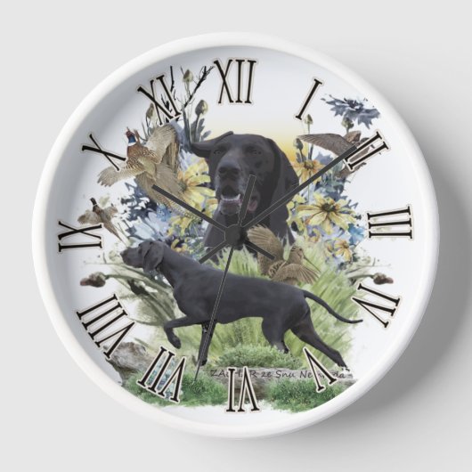 Horloge Pointeur à poils courts allemand, ZACHAR (Recto)