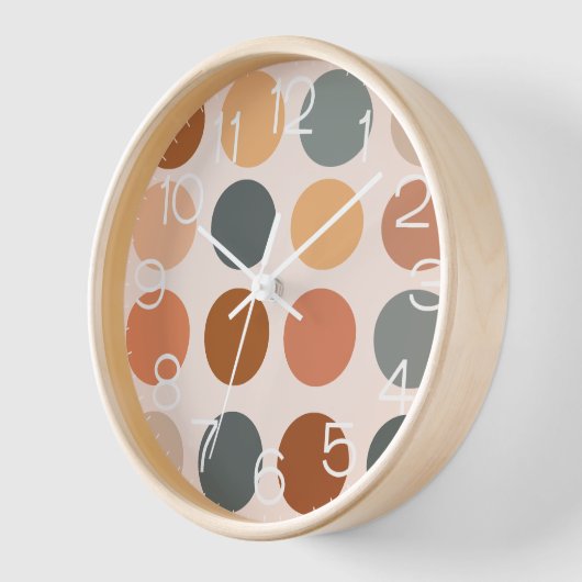 Horloge Points Boho rétro neutres (Angle)