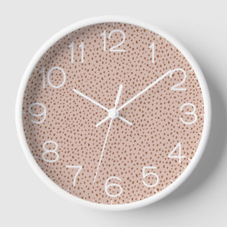 Horloge Points Brown en terre cuite beige et boho