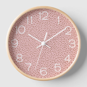 Horloge Points Brown rose & Boho Terracotta Monogramme
